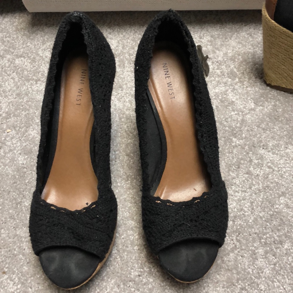 Nine West crochet wedge